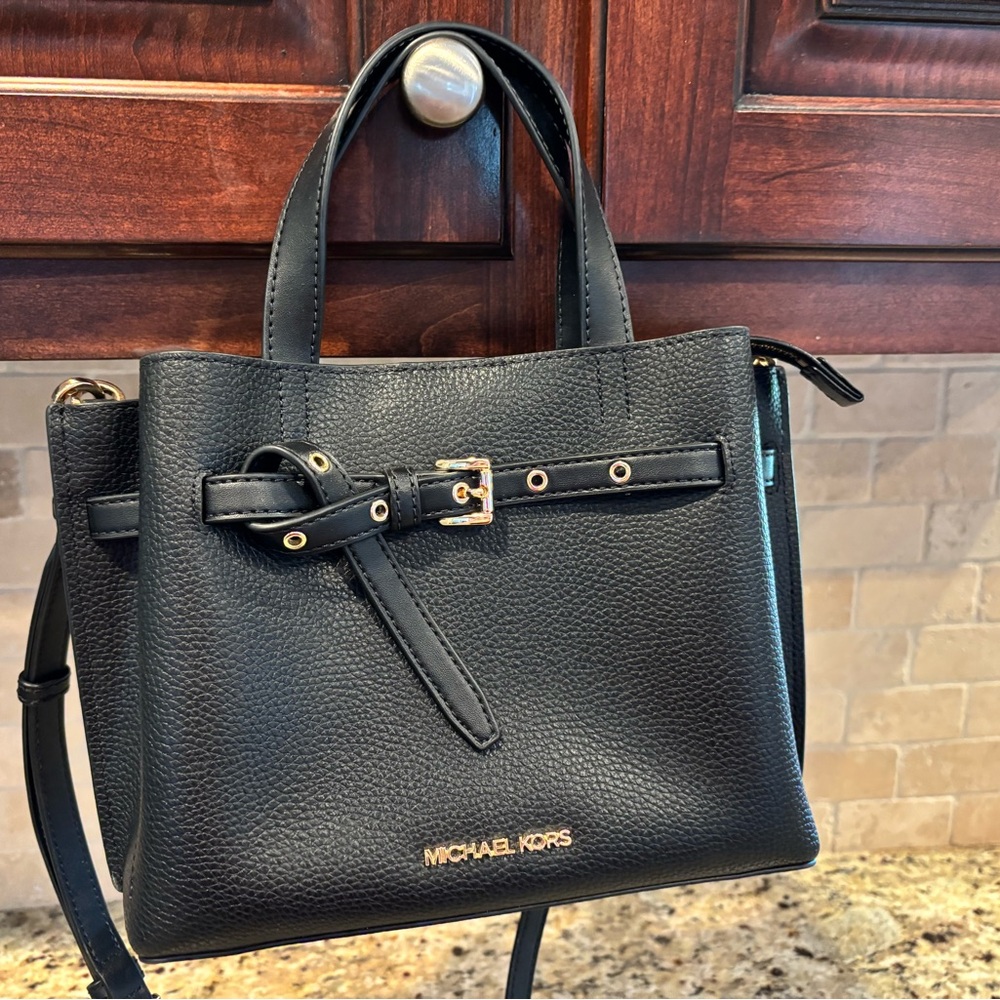 Michael Kors Black Leather Tote Bag